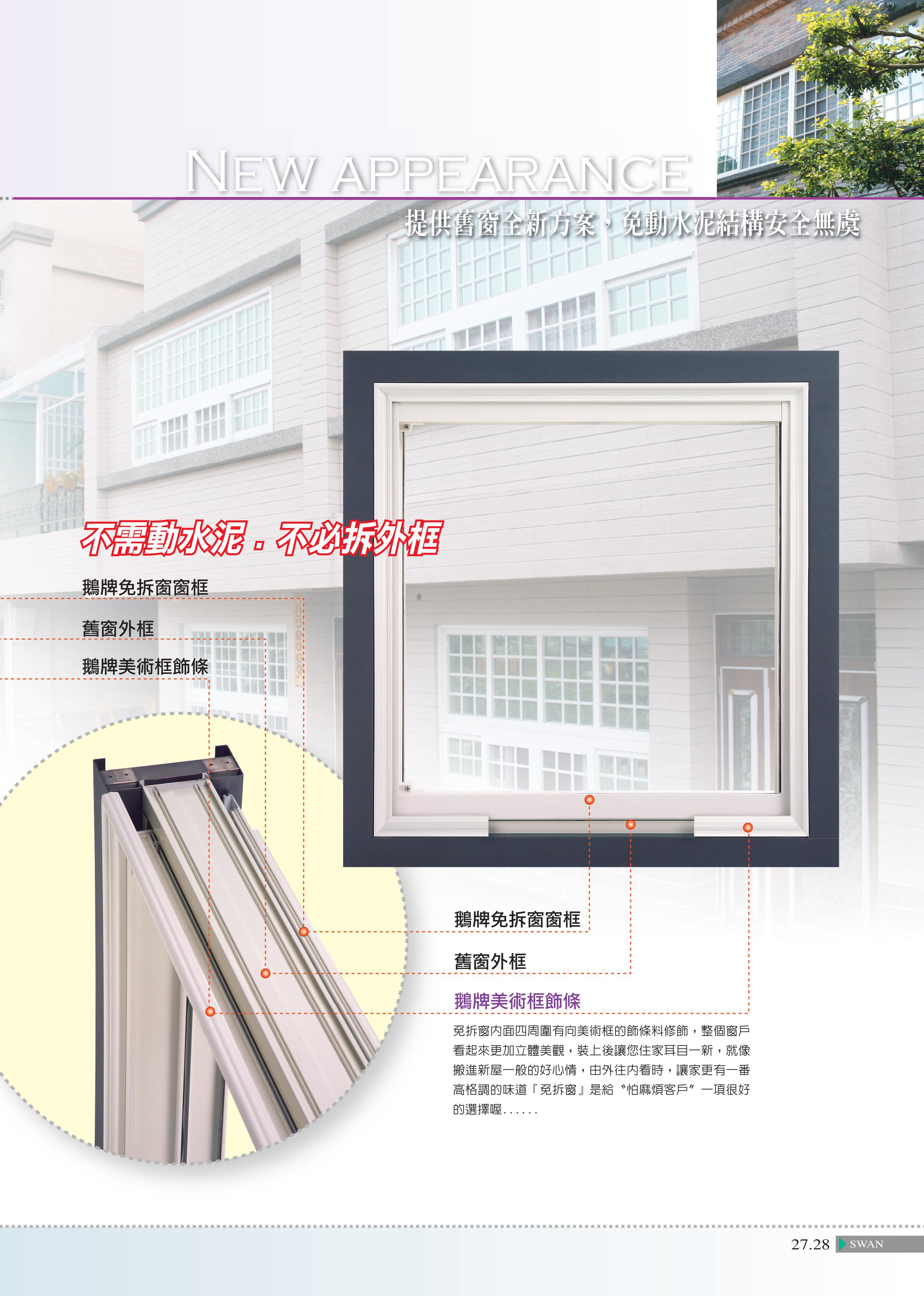 鵝牌免拆空窗戶